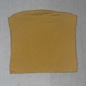 brandy melville tube top, pretty long not super short.